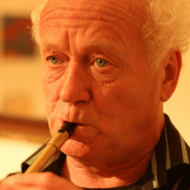 Christy Barry playing tin whistle